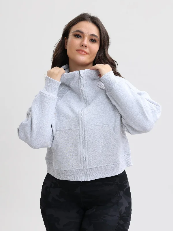 Loose Fleece Sports Full Zip Hoodie