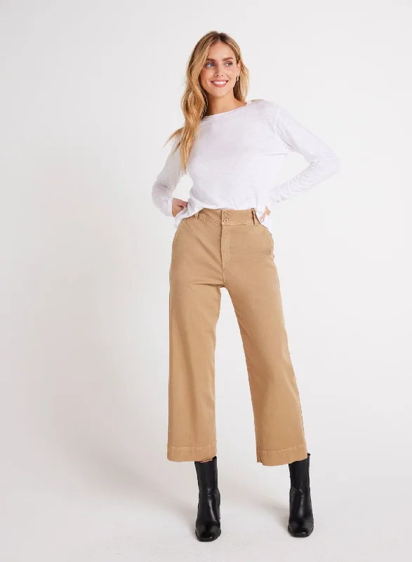 Saige Wide Leg Crop - Soft Camel