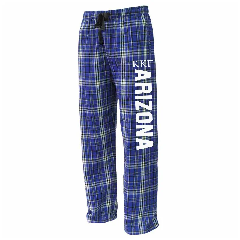 Greek Flannel Pants, Printed Greek Letters and School - FLNP - CAD