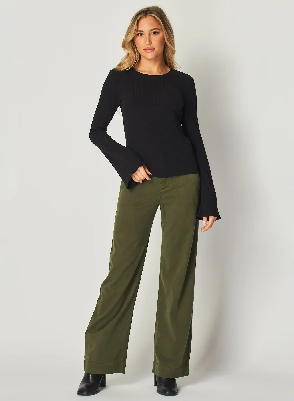 Sydney Wide Leg Pant - Italian Herb