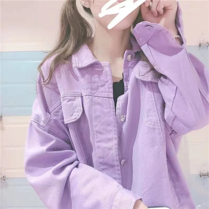 PURPLE DENIM COAT BY24067