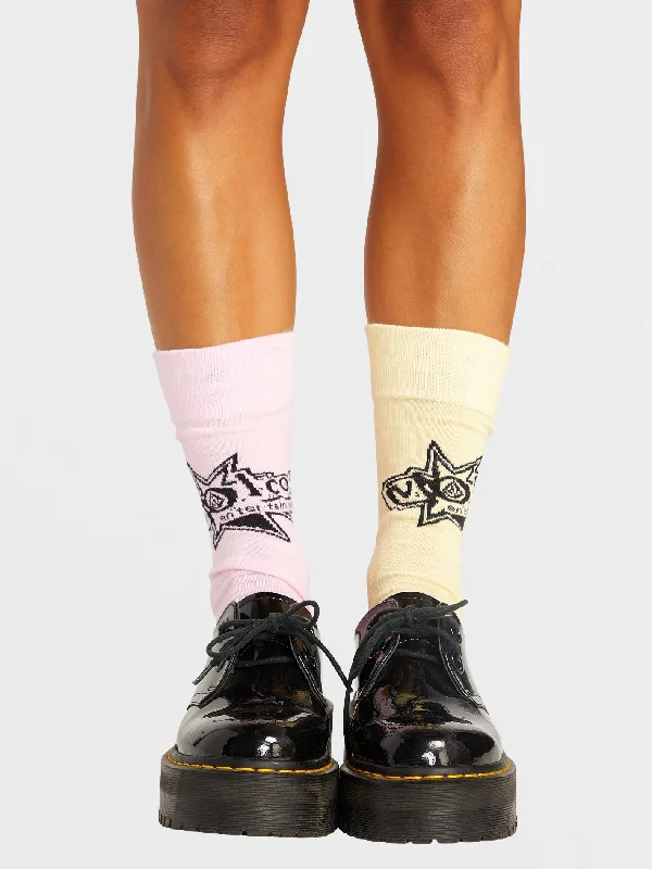 Womens Volcom Entertainment Socks - Reef Pink