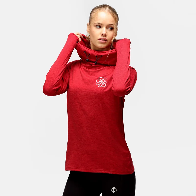 TKB Red Cowl Neck Hoodie