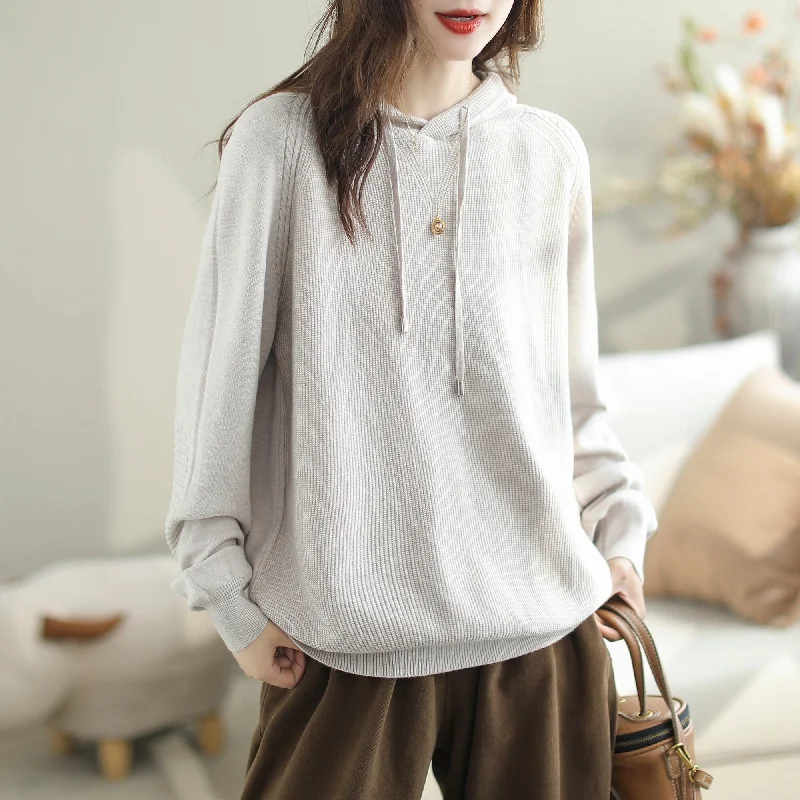 Autumn Minimalist Solid Casual Loose Hoodie