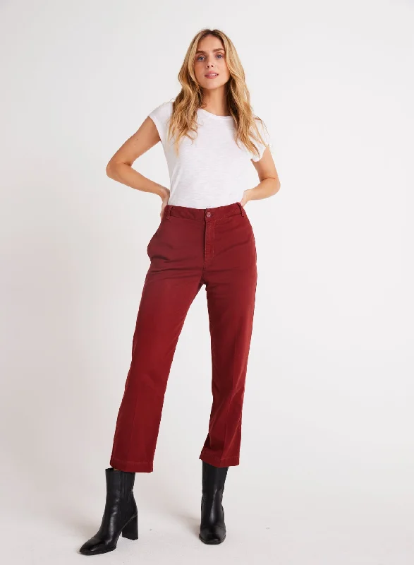 Jess Crease Line Trouser - Red Mahogany