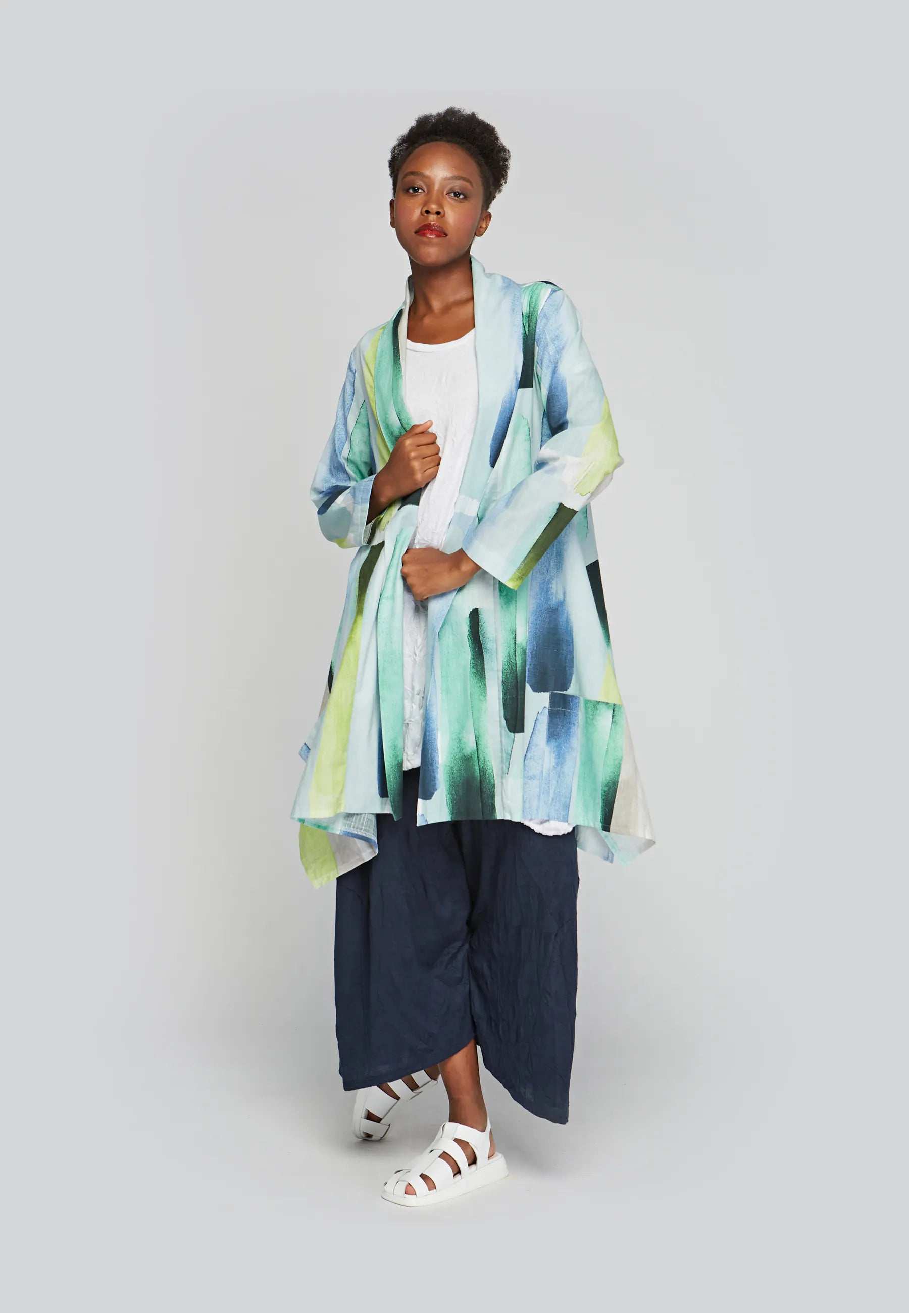 VERDA Printed, thin cotton duster