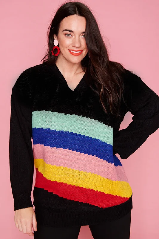 Sonic Black Rainbow Knit