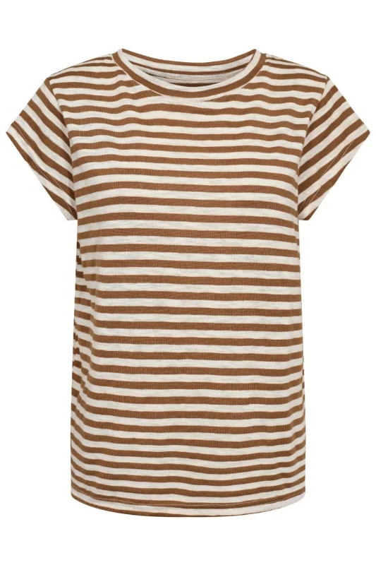 Liberte - Ulla-Stripe-Tshirt - Brown White Stripe