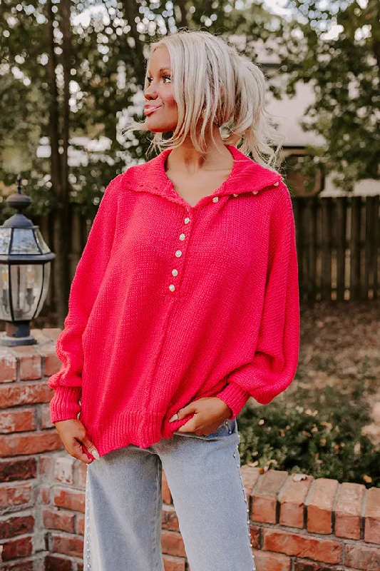 Apple Picking Pretty Knit Sweater In Bright Red