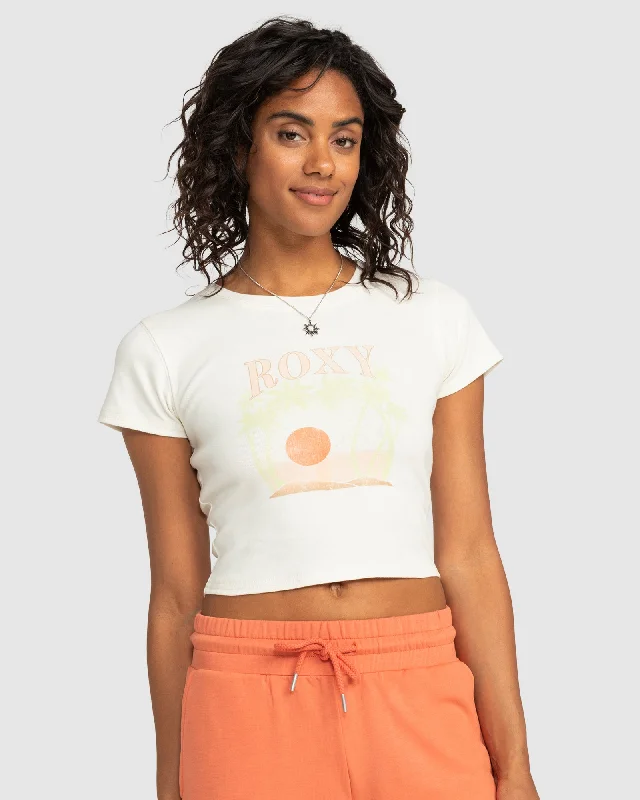 Womens Roxy All Day Short Sleeve Cropped T-Shirt