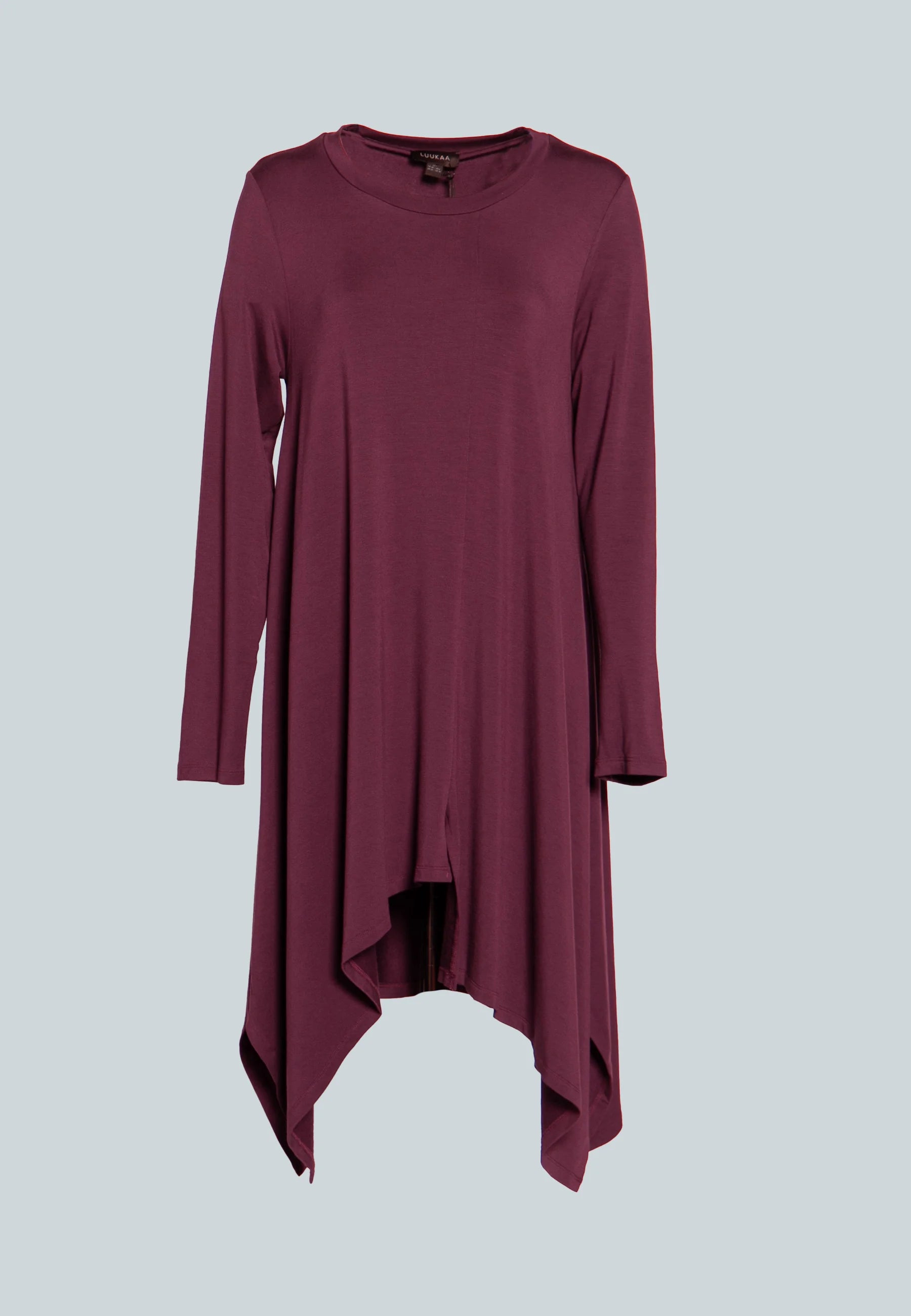 PURITA Long, asymmetrical, viscose jersey basic tunic