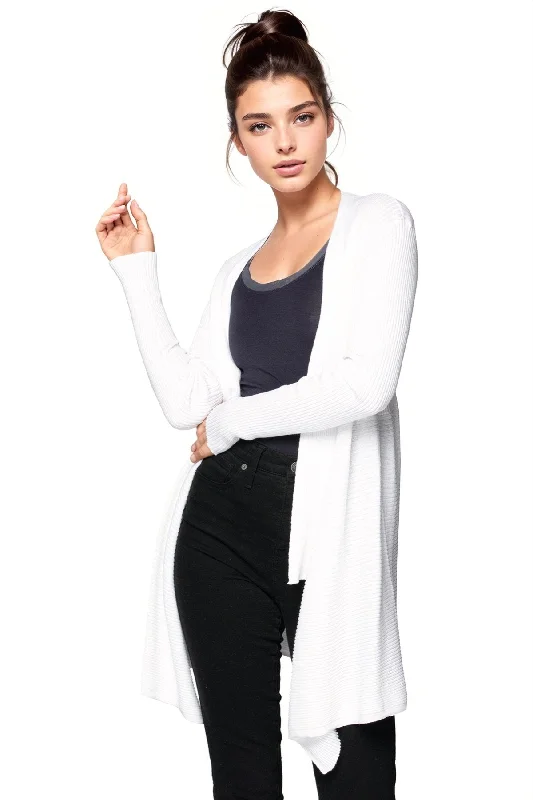 Zen Blend Joy Ribbed Knit Sweater Open Front Cardigan