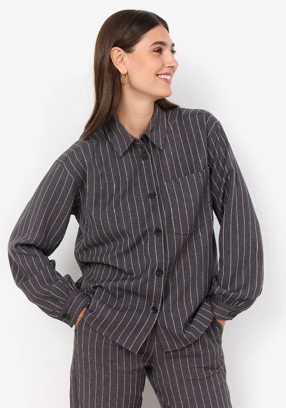 Soyaconcept Olivine Pinstripe Shirt, Grey