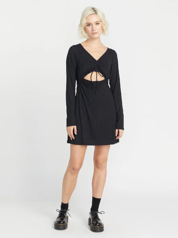 Go Off Girl Dress - Black