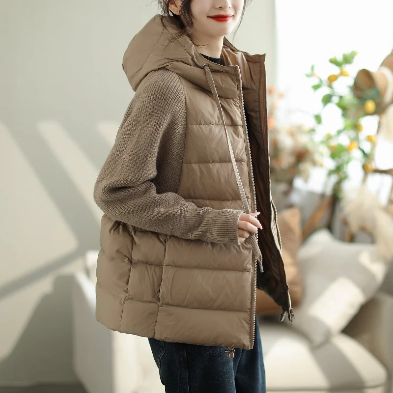 Women Casual Winter Hoodie Loose Down Coat