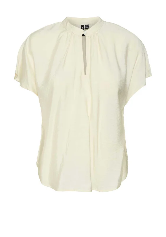 Vero Moda Josie Cap Sleeve Blouse, Cream