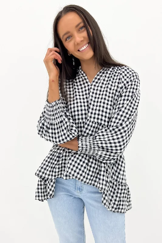 Corey Top Black Gingham