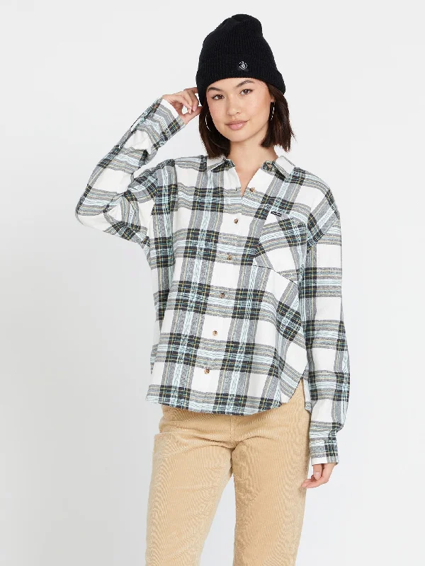 Plaid To Meet U Long Sleeve Shirt - Star White