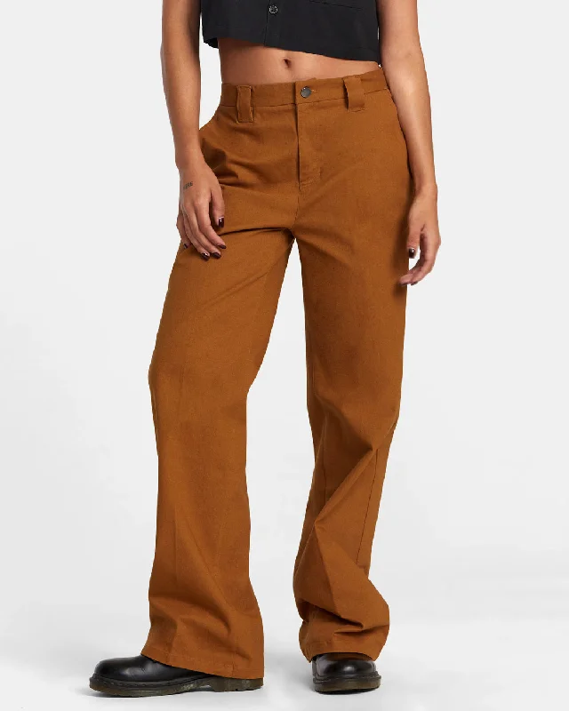 Coco Wide Leg Pants - Workwear Brown