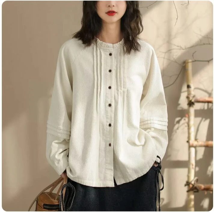 Spring Casual Retro Loose Cotton Blouse