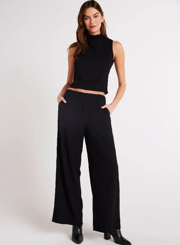 Clean Wide Leg Pant - Black