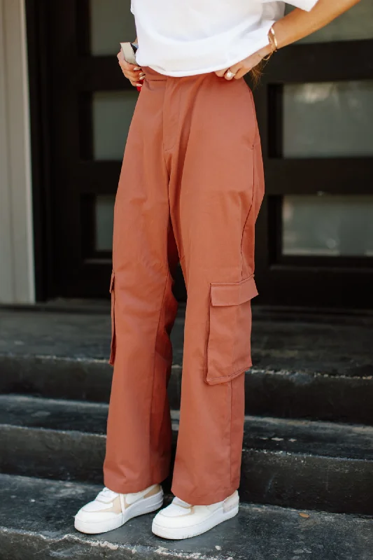 REMI TWILL CARGO PANTS - BROWN