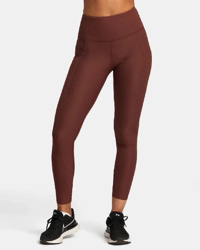 Mineral Rib Pocket Legging Pants - Espresso