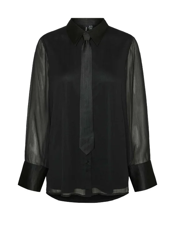 Vero Moda Smilla Tie Shirt, Black