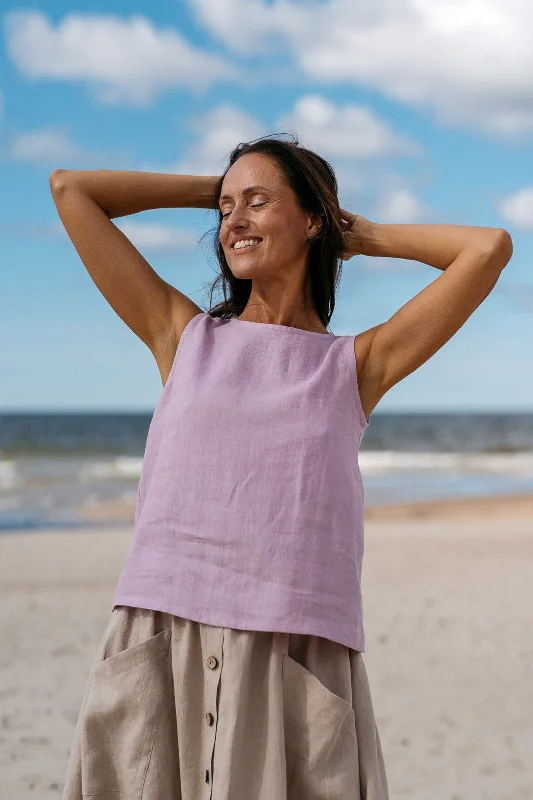 Linen Tank Top TEIDE In Lavender