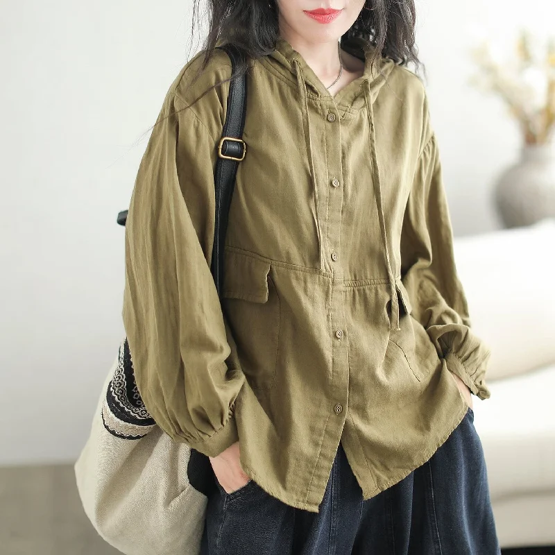 Autumn Retro Loose Cotton Casual Hoodie