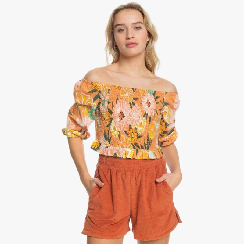 Roxy Women's Like The Sun Again Top Toasted Nut Bloom