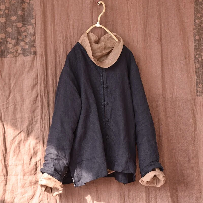 Women Spring Retro Loose Linen Blouse