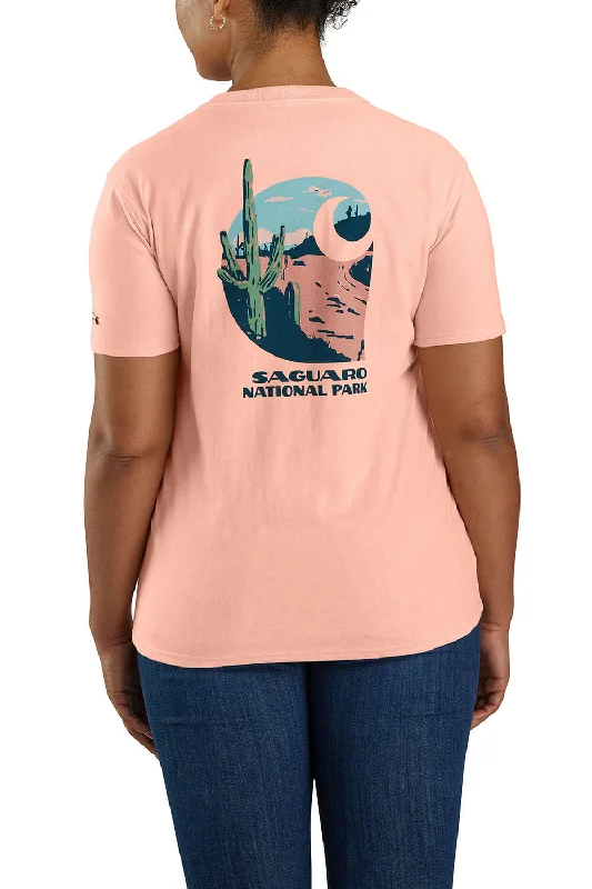 Carhartt Loose Fit Heavyweight Saguaro National Park T-Shirt for Women in Pink | 106585-Q74