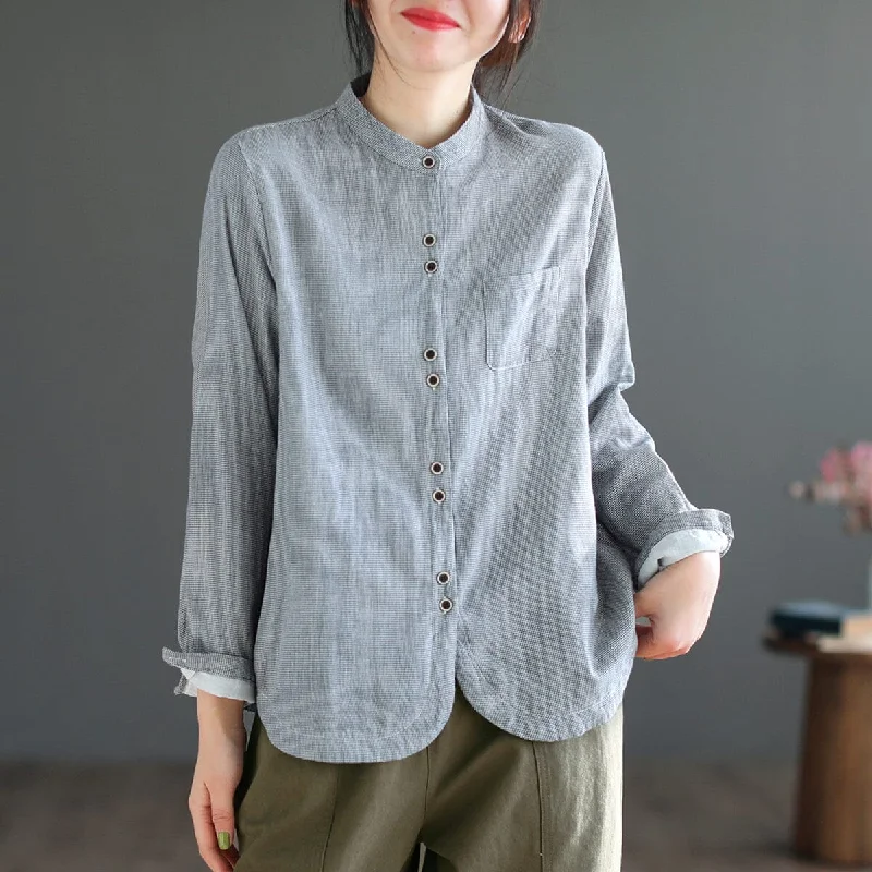 Spring Casual Double-Layer Cotton Blouse