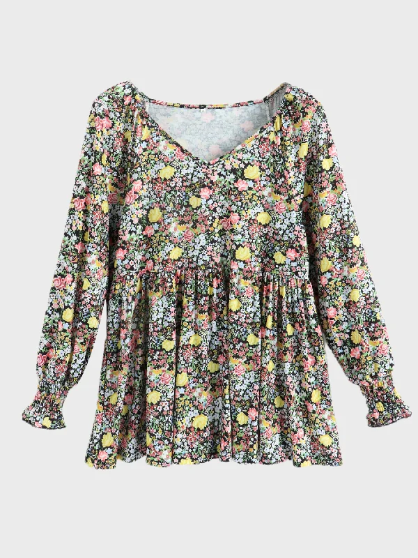 Midsize Vintage Ditsy Floral Blouse