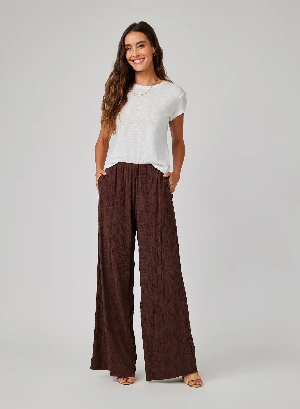 Clean Wide Leg Pant - Chicory Brown