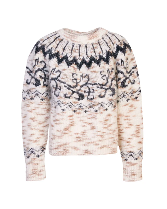 Duke Sweater in Cream/Taupe/Black Multi