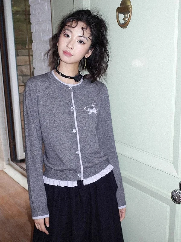 Fake two-piece knit cardigan【s0000011112】