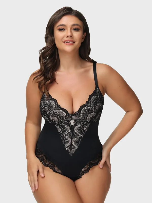 3-in-1 Lacey Sculpting Shapewear Bodysuit