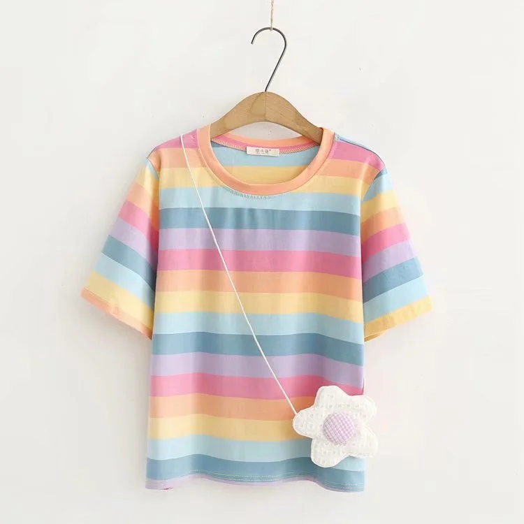 pastel rainbow T-shirt (send bag) PL50353