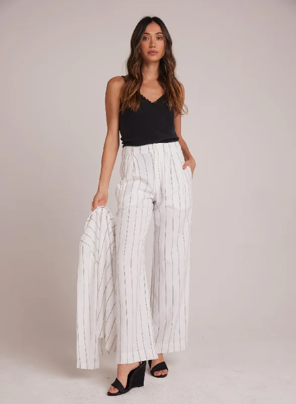 Kate Pleated Pant with Elastic Back - Mala Beach Stripe