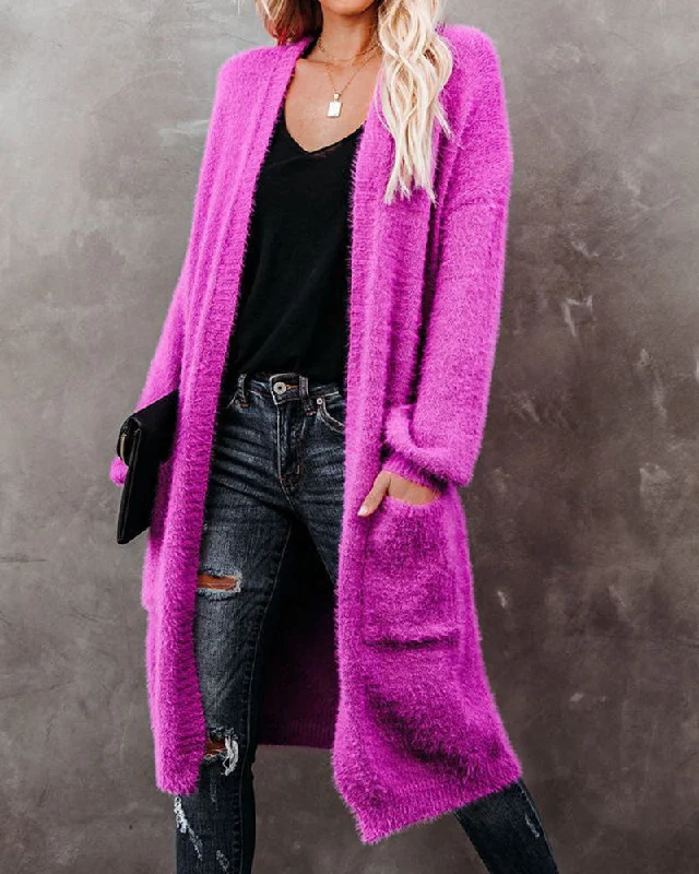 BerryBetty - Solid color long cardigan