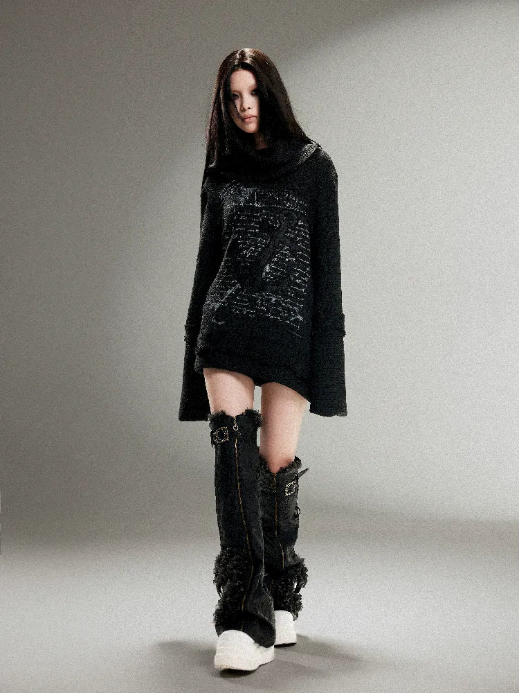 High Neck Fringe Sweater [S0000011259]