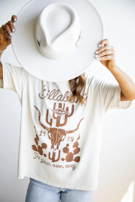 Billabong Go Your Own Way Oversized Graphic T-Shirt for Women in Antique White | 24B353430-ANW