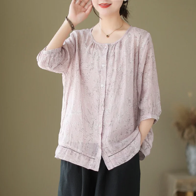 Summer Loose Casual Minimalist Linen Blouse