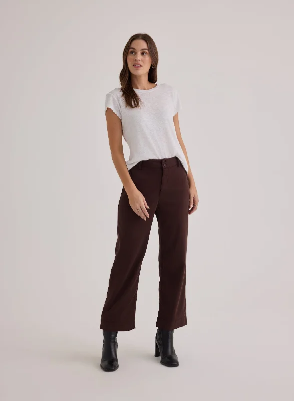 Saige Wide Leg Crop - Deep Espresso