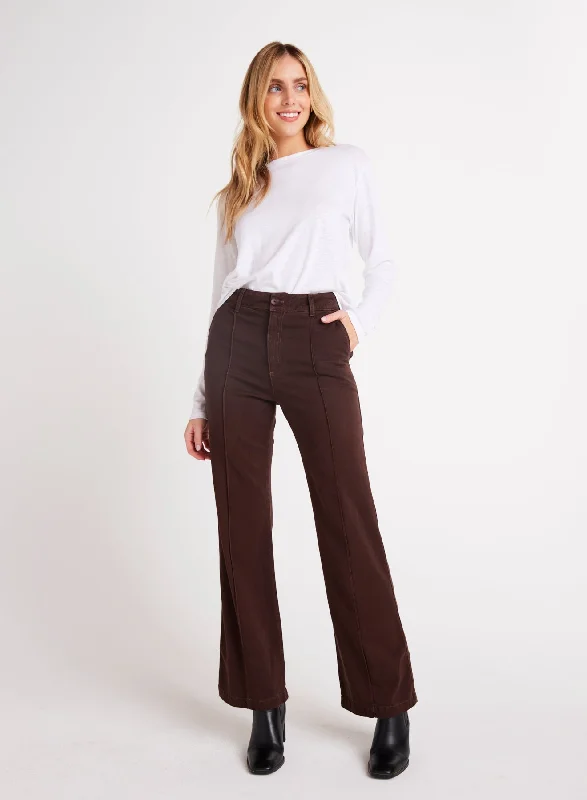 Ryder Pintuck Wide Leg - Chocolate Plum