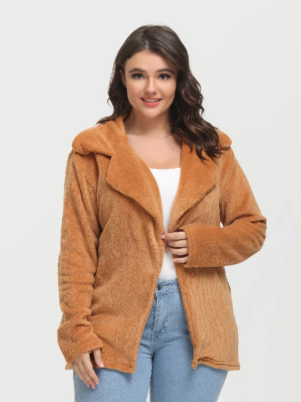 Midsize Sexy Slim Lapel Plush Jacket