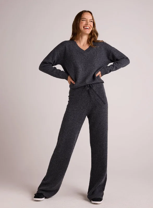 Wide Leg Sweatpant - Charcoal