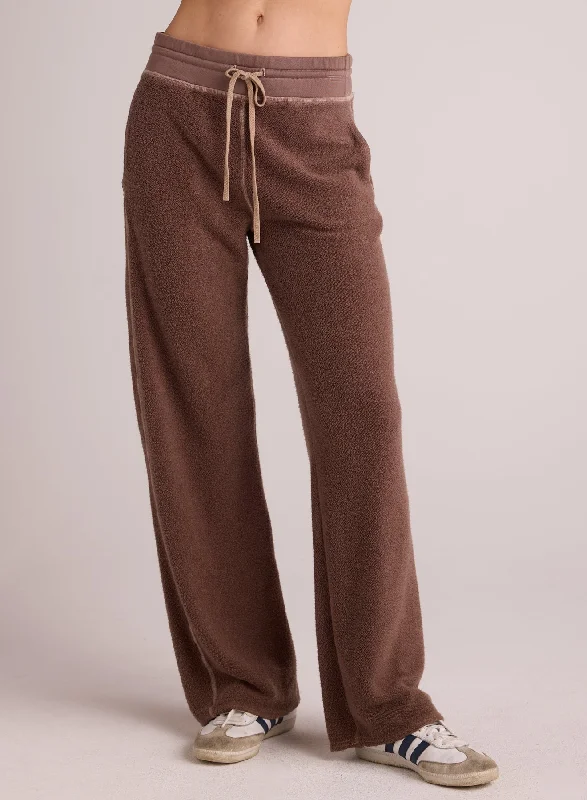 French Terry Wide Leg Sweatpant - Mocha Mist